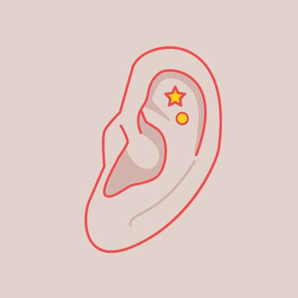 2 Flat Helix Piercings