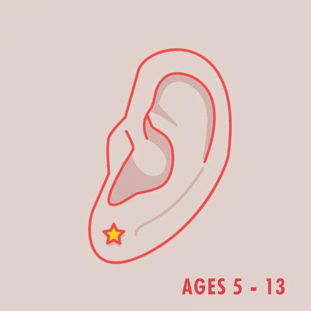 Single Lobe Piercing for Child (Ages 5-13)