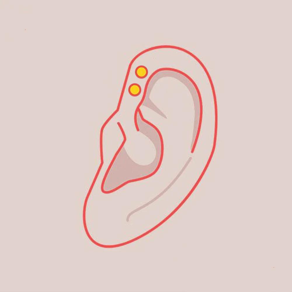 2 Forward Helix Piercings